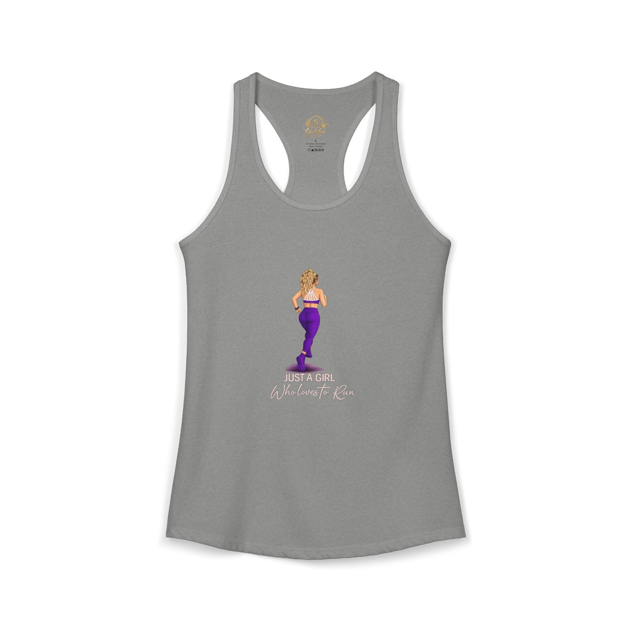 Just A Girl Who Loves to Run Racerback Tank (Light Skintone)