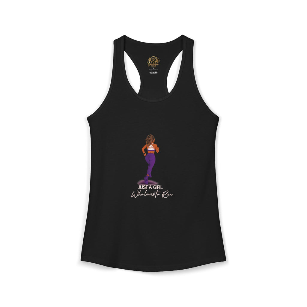 Just a Girl Who Loves to Run Racerback Tank (Medium Skintone)