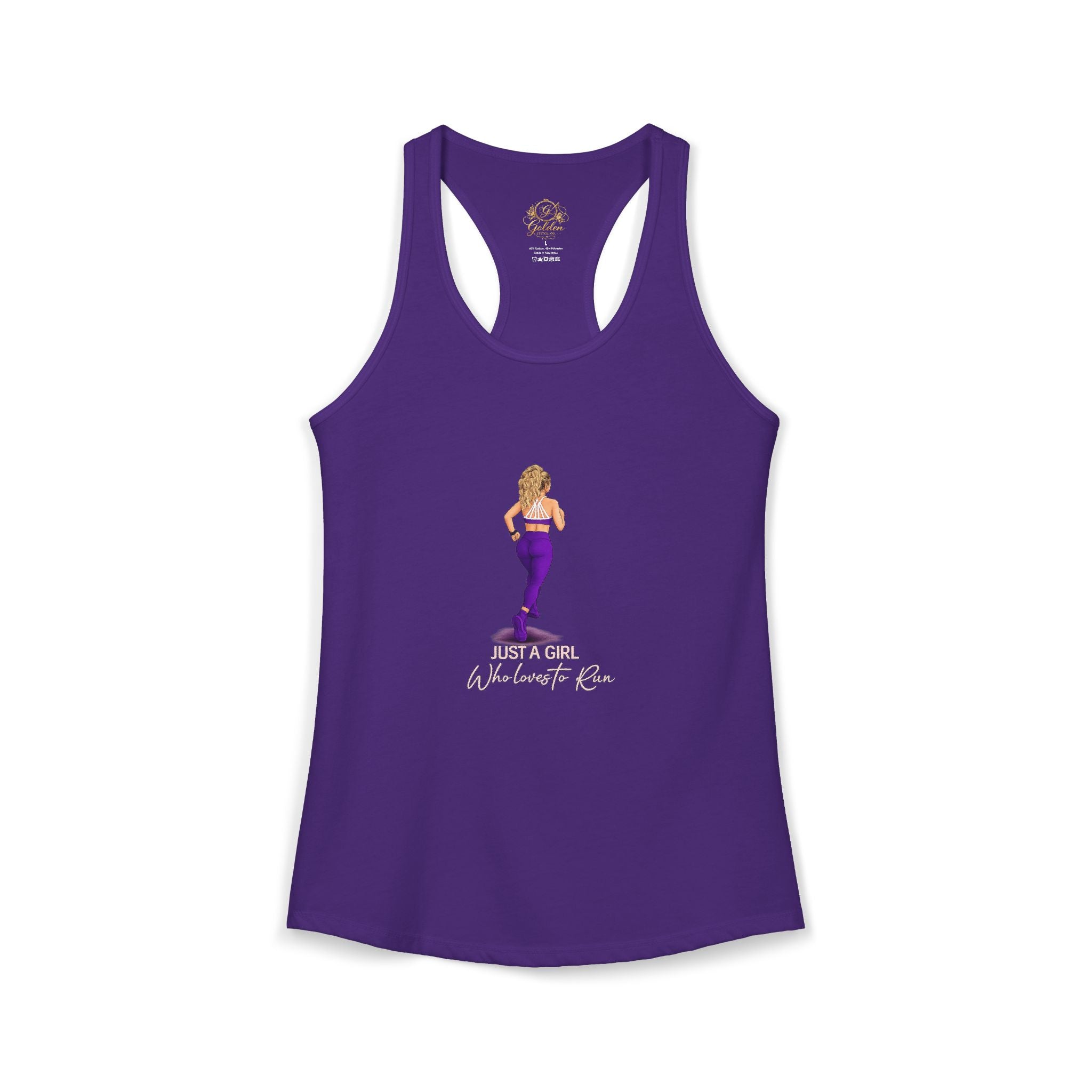 Just A Girl Who Loves to Run Racerback Tank (Light Skintone)
