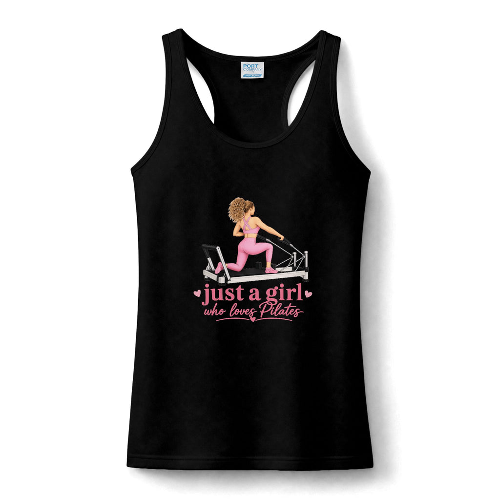Pilates Racerback Tank Top — "Just a Girl Who Loves Pilates" Workout Tank