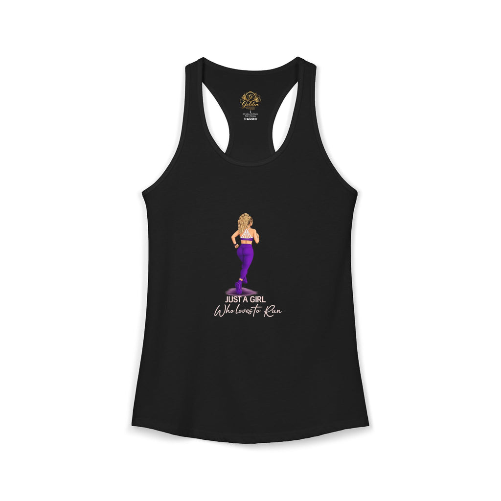 Just A Girl Who Loves to Run Racerback Tank (Light Skintone)