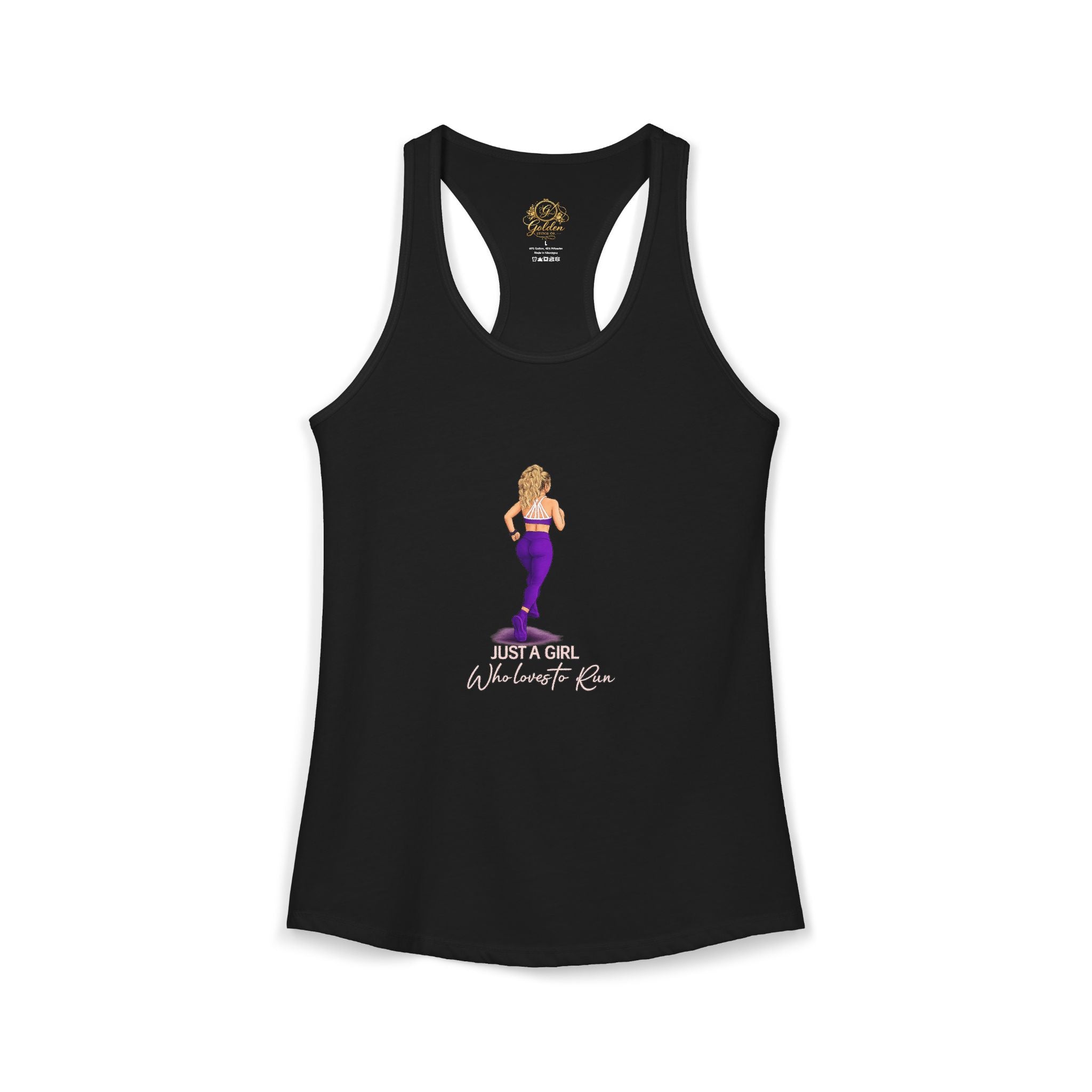 Just A Girl Who Loves to Run Racerback Tank (Light Skintone)