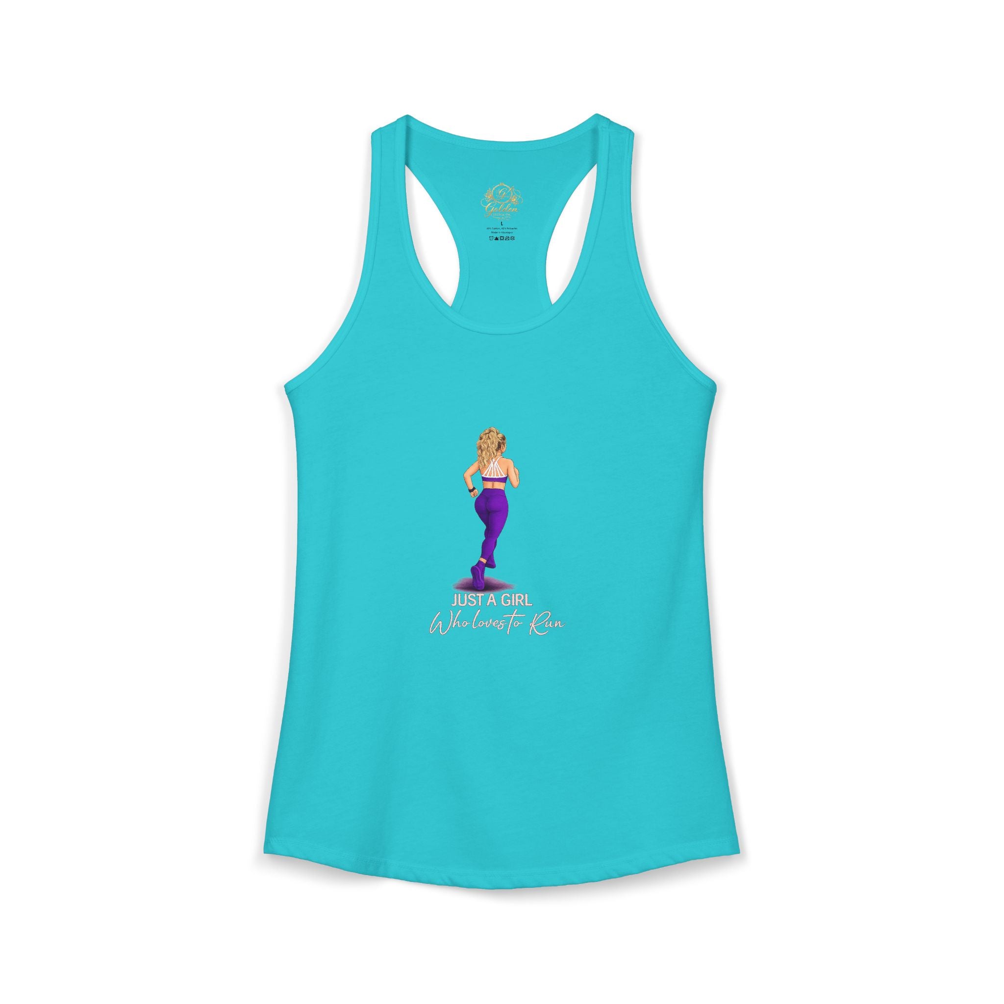 Just A Girl Who Loves to Run Racerback Tank (Light Skintone)