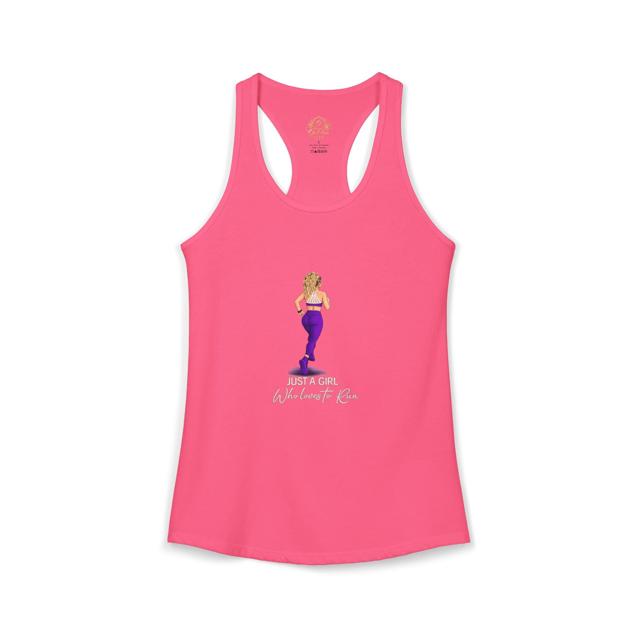 Just A Girl Who Loves to Run Racerback Tank (Light Skintone)