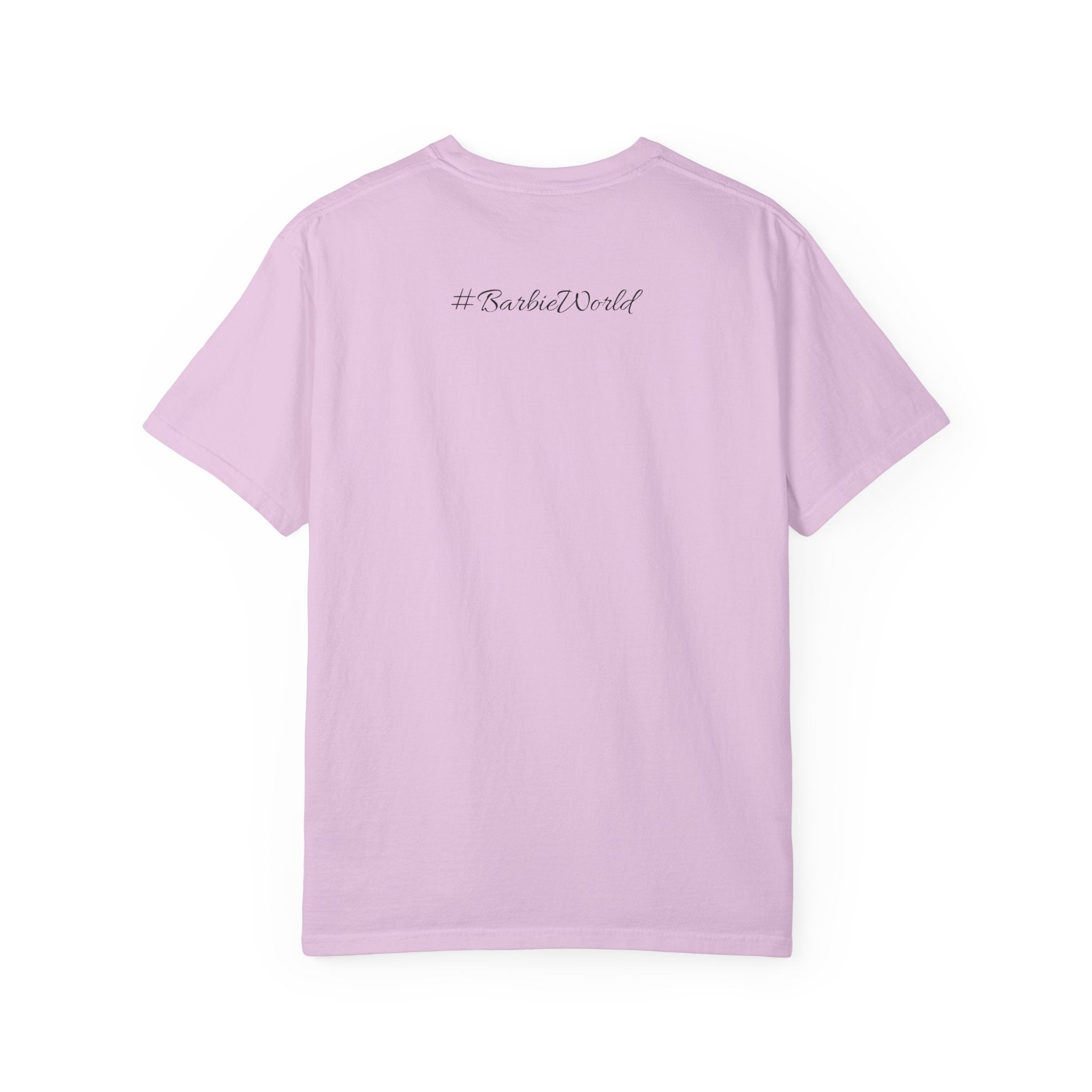 Barbie World Sarcasm University T-Shirt — Retro Portrait Tee with “#BarbieWorld” Back Script