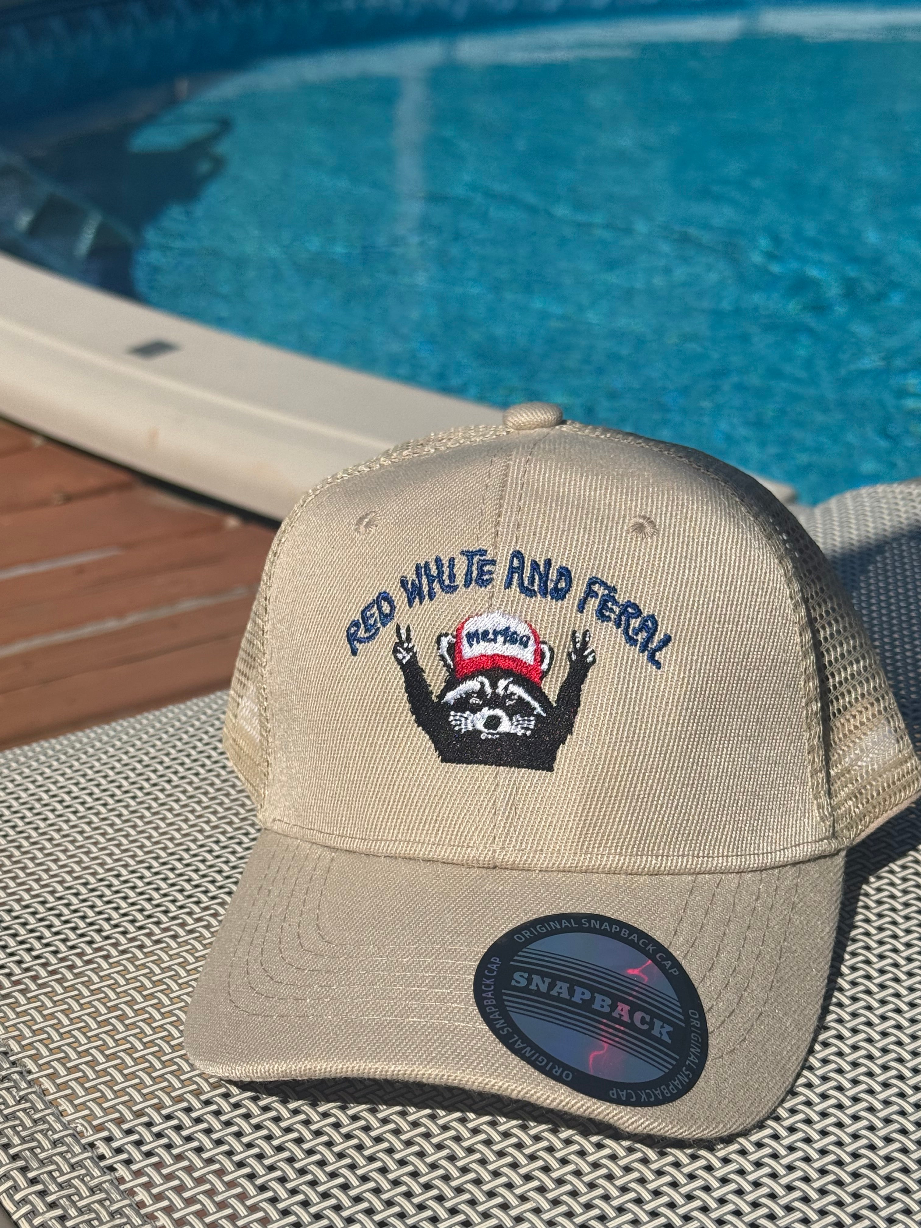 Red, White And Feral Trucker Hat